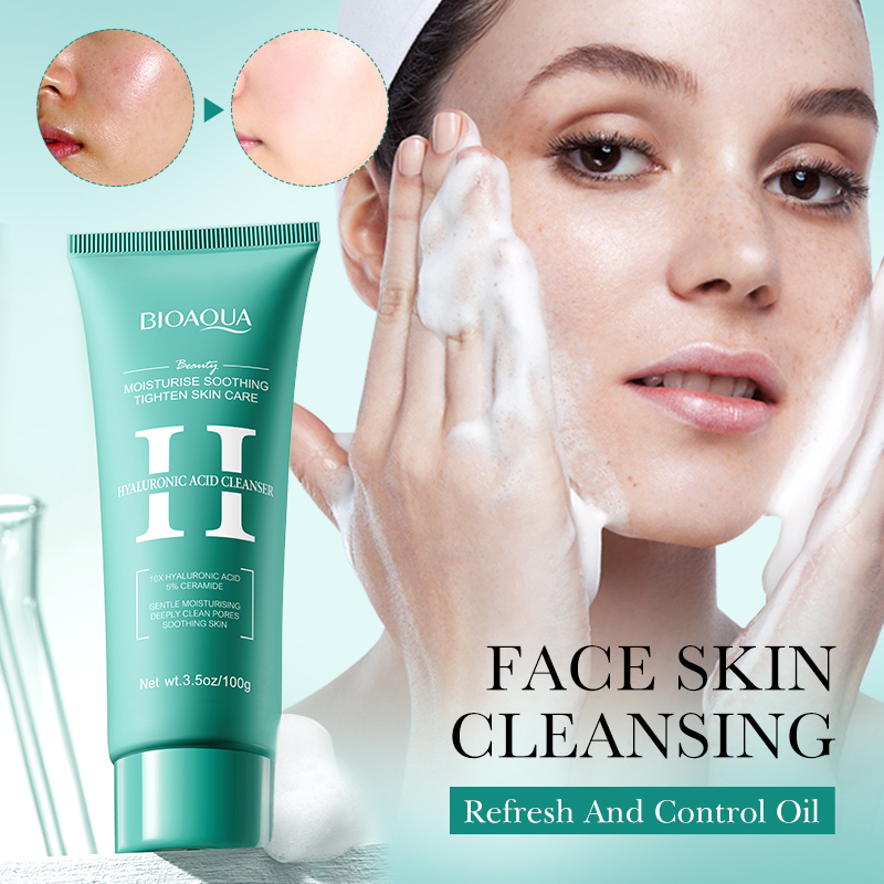 Skincare Bioaqua - BIOAQUA حمض الهيالورونيك منظف للوجه ترطيب
